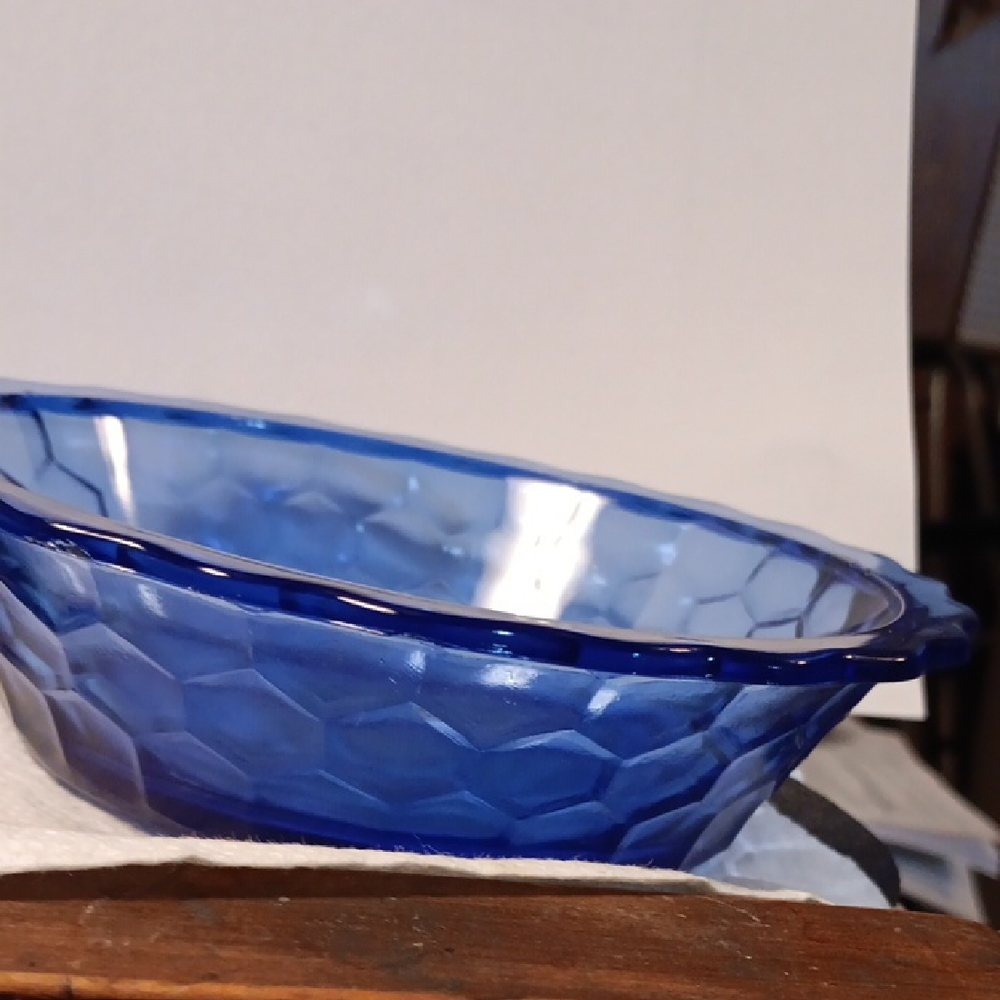Blue Textured Kitchen Serving Bowl